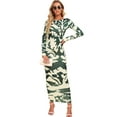 thumbnail image 1 of KRE Prime Women Printed Backless Long Sleeve Maxi Dress, 1 of 5
