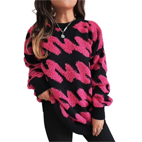 KRE Prime Women Ribbed Striped Dropped Shoulder Sweater