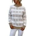 thumbnail image 1 of KRE Prime Women Snowflake Pattern Mock Neck Sweater, 1 of 15
