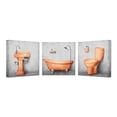 thumbnail image 1 of KREATIVE ARTS Canvas Set of 3 Elegant Bathtub Dresser Wash Basin Canvas Print Art Bathroom Pictures Wall Decor Vintage Artwork 12x12inchx3pcs (Orange) C98, 1 of 3