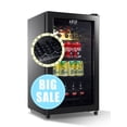 thumbnail image 1 of KRIB BLING 120 Cans Beverage Cooler with Removable Wire Shelf, Mini Beverage Refrigerator, Ideal for Office &Dorm, Black, 1 of 1