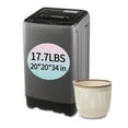KRIB BLING 17.7 lbs Full Automatic Washer with Drain Pump, Mini Washing Machine, Top Load, 10