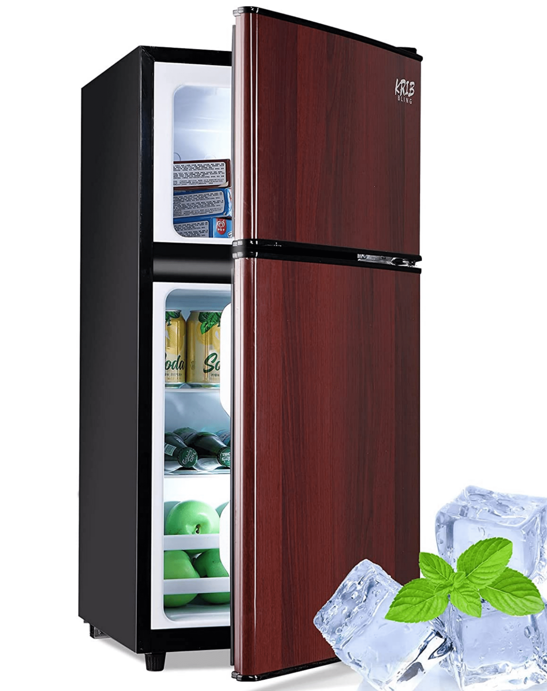 Haier 3.2 Cu Ft Two Door Refrigerator with Freezer HC32TW10SB, Black