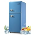 thumbnail image 1 of KRIB BLING 3.5 Cu.ft Mini Fridge with 7 Level Thermostat, Compact Refrigerator with Freezer on Top, Ideal for Dorm, Office, BLUE, 1 of 8