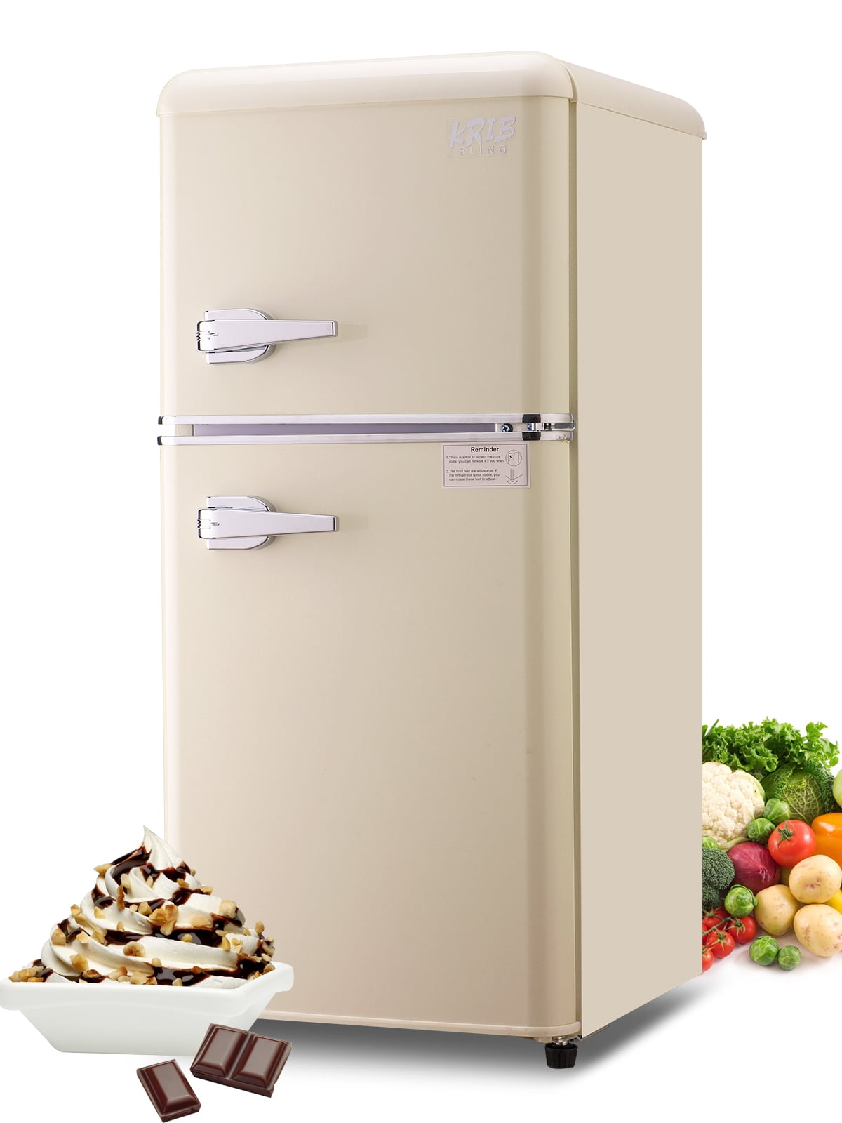 3.5 Cu.Ft Compact Refrigerator Mini Fridge with Freezer,7 Level Adjustable  Therm