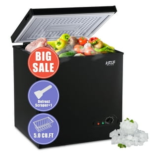 5.0 Cubic Feet Small Deep Freezers with Removable Storage Basket Compact  Chest Freezer Black