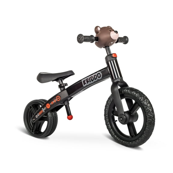 KRIDDO Toddler Balance Bike 2 Year Old, Age 24 Months to 5 Years Old, Modern Flame Style, Early Learning Interactive Push Bicycle, Gift Bike for 2-5 Boys Girls, Black