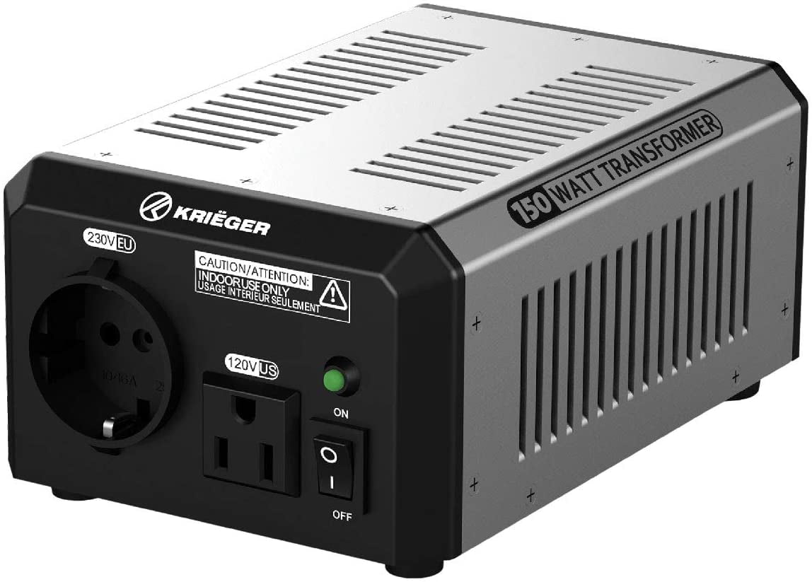 Krieger 1700 Watt Voltage Transformer, 110/120V to 220/240V Step Up Step Down Voltage Converter with AC Outlets, MET Approved Under UL, CSA