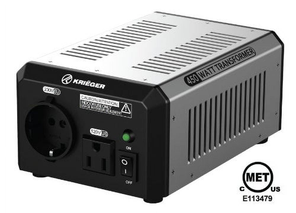 KRIEGER® 450 Watt Voltage Transformer 120V to from 230V AC outlet