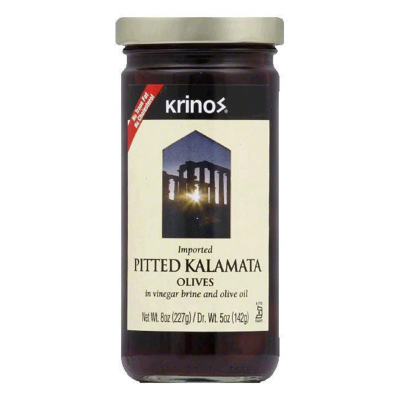 KRINOS, OLIVE KALAMATA PITTED, 8 OZ, (Pack of 6)