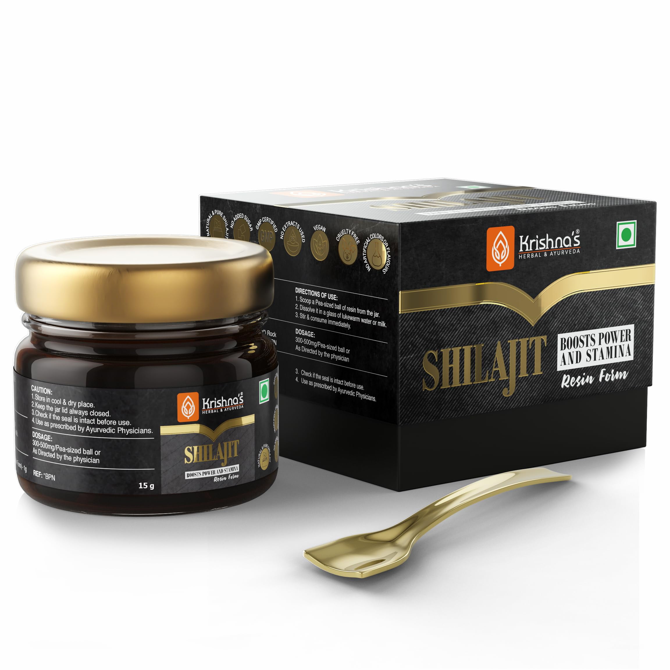 KRISHNA'S HERBAL & AYURVEDA pure shilajit/shilajeet 15 g original