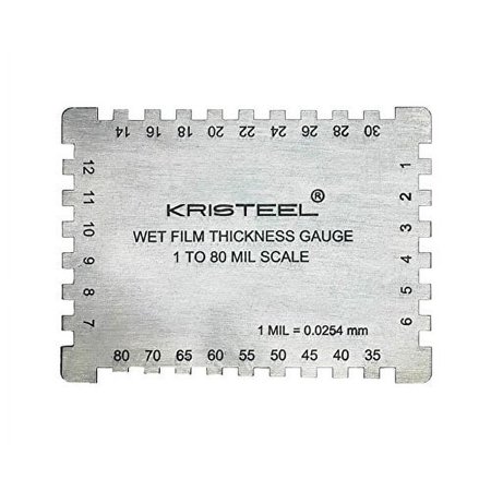 KRISTEEL Rectangular Wet Film Thickness Gauge (1 to 80 mil)