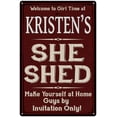 thumbnail image 1 of KRISTEN'S She Shed Red Sign Lady Cave 8 x 12 High Gloss Metal 208120088197, 1 of 1