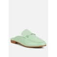 thumbnail image 1 of KRISTY Horsebit Embellished Mules in Mint Green, 1 of 6