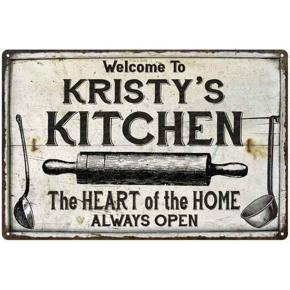 KRISTY'S Kitchen Farmhouse Sign Gift Gift 12x18 Metal 112180033358