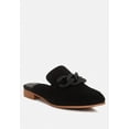 thumbnail image 1 of KRIZIA Chunky Chain Suede Slip On Mules in Black, 1 of 8