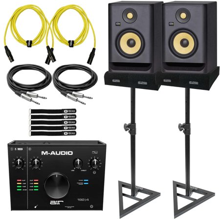 KRK Rokit RP5 G4 5" Powered Studio Monitors with AIR 192 | 4 USB Audio Interface Package
