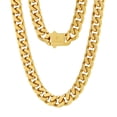 thumbnail image 1 of KRKC&CO 12mm Mens Cuban Link Chain,18k Gold Plated Miami Cuban Chain, 4-Side Cut, Hip Hop Jewelry, Anti-Allergies Necklace, Durable and Anti-Tarnish Urban Street-wear, 18in, 1 of 6