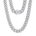 thumbnail image 1 of KRKC&CO 12mm Mens Cuban Link Chain,White Gold Plated Miami Cuban Chain, 4-Side Cut, Hip Hop Jewelry, Anti-Allergies Necklace, Durable and Anti-Tarnish Urban Street-wear, Everlasting Shine 20in, 1 of 6