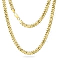 thumbnail image 1 of KRKC&CO 14K Gold Plated Necklace, Flat Miami Cuban Link Chain for Men Women, Hip-Hop Gold Plated Chain, 8mm, 22Inch, 1 of 2