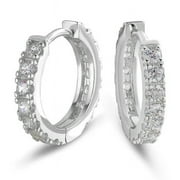 KRKC&CO Hoop Earrings for Men Black Stripe, S925 Sterling Silver, White Gold Plating, Hypoallergenic Earrings Hoop, Hip Hop Street-wear for Boys