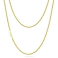 thumbnail image 1 of KRKC&CO Real 14K Gold Plated Necklace, Flat Diamond-Cut Miami Cuban Link Chain for Men Women, Hip-Hop Gold Plated Chain, 3mm, 18Inch, 1 of 8