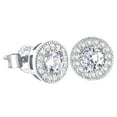thumbnail image 1 of KRKC&CO Silver Earrings for Men, White Gold Stud Earrings, Iced Out Earrings, Silver Sterling, Hypoallergenic, 5A CZ Stones Mens Earrings, 1 of 8