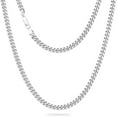 thumbnail image 1 of KRKC&CO White Gold Plated Filled Necklace, Flat Diamond-Cut Miami Cuban Link Chain for Men Women, Hip-Hop Gold Plated Chain, 6mm, 26Inch, 1 of 7