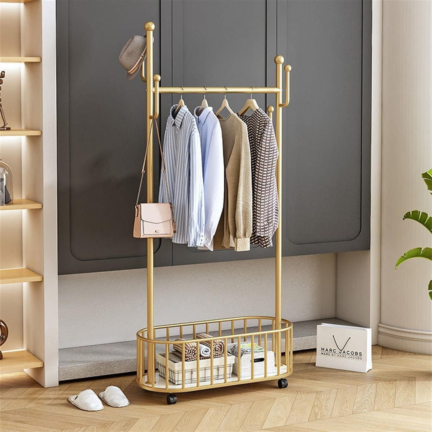KRLZ Garment RackClothes Racks for Hanging Clothes with Wheels Metal ...