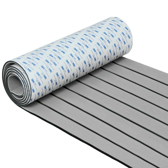 KROAK Boat Decking with Strong 3M Adhesive, 94'' x 35'' 6mm Thick EVA Foam Boat Flooring Waterproof Non-Skid for Motorboat RV Yacht / Ramps / Stair Steps, Gray