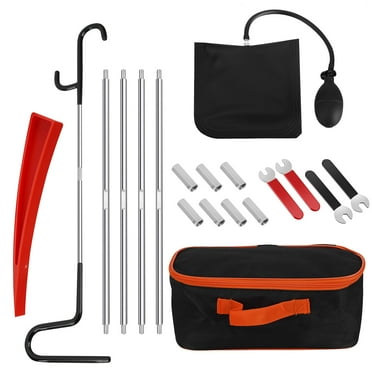 KROAK Professional Emergency Car Tools Set, Oval handle Red warping piece set wedge air bag wrench combination tool，59-inch Wheel Puller