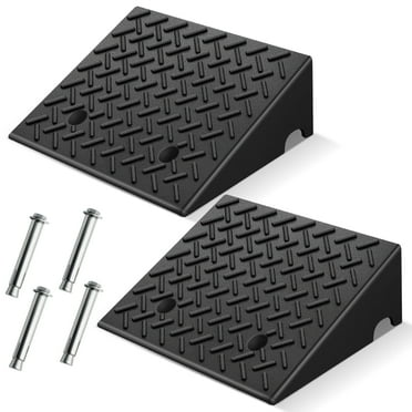 KROAK Rubber Car Curb Ramps,6" Rise Height Heavy-Duty 8818lbs Capacity Threshold Ramps，Portable Driveway Ramps for Cars Wheelchairs Scooter Lawn Mower，2 Pack