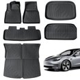 thumbnail image 1 of KROAK Tesla Model Y Floor Mats, All Weather TPE Floor Mats for Tesla Model Y 2021-2024, All-Weather Cargo Liners Rear Cargo Tray Trunk Automotive Accessories,Set of 6 Mats(Not Fit 7-Seat), 1 of 7