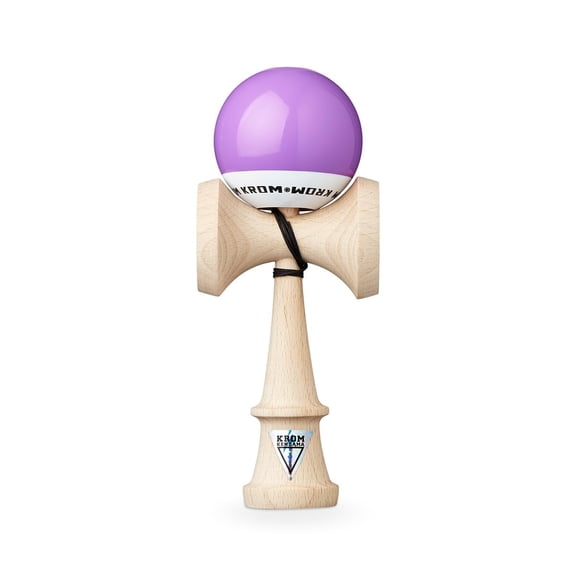 KROM Original Kendama Made of Wood for Beginners and Advanced - POP LOL Lavender - Skill Game for Outdoors and Indoors - Wooden Toy with String and Ball