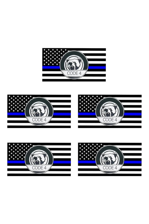 10PCS Thin Blue line Sticker Code 4, American Flag Thin Blue Line Car Decal, Police Support Stickers,Waterproof Thin Line Flag Stickers Support Law Enforcement for Car Window Laptop