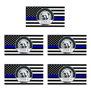 KRONDO 10PCS Thin Blue line Sticker Code 4, American Flag Thin Blue Line Car Decal, Police Support Stickers,Waterproof Thin Line Flag Stickers Support Law Enforcement for Car Window Laptop