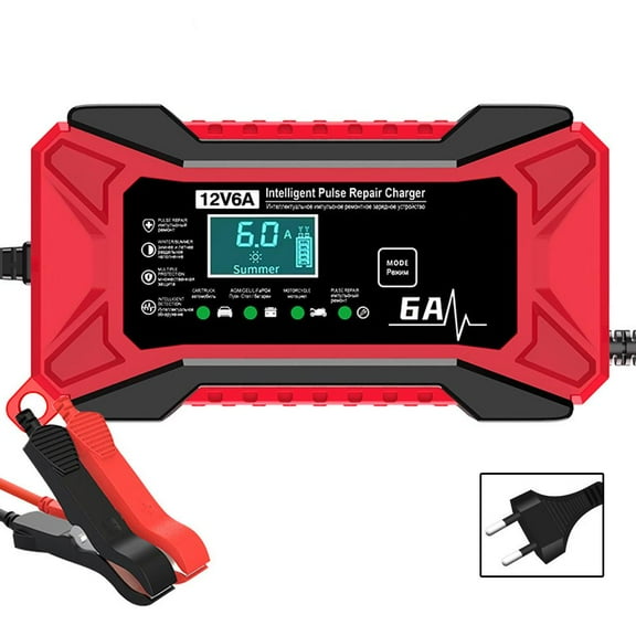 KRONDO 12V 6A Smart Fast Charge Deep Cycle Lead-Acid Charger For Auto Motorcycle