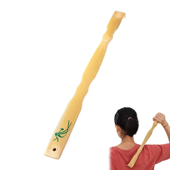 KRONDO 18 Inch Bamboo Back Scratcher with Dual Roller Massage, Natural & Portable Wellness Tool