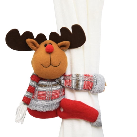 KRONDO 1pc New Year Christmas Cartoon Curtain Clips Holiday Decor Doll Hooks For Window Accessories Curtain Display Decorative christmas christmas doll christmas tiebacks curtain tiebacks curtain buc