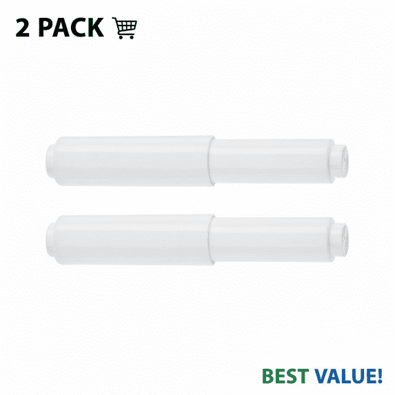 KRONDO 2-Piece Universal Toilet Paper Roll Holder Insert - White ABS Plastic, Fits Most Bathroom Dispensers