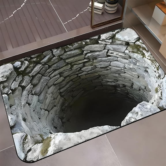KRONDO 2026 New 3D Hole Rug,3D Hole Illusion Rug,Rugs That Look Like A Hole, Optical Illusion Rugs, as Test & Game with Your Cat or Dog, for Door Entrance,Bathroom,Playroom,Living Room