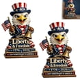 thumbnail image 1 of KRONDO 2Pcs 250th Anniversary Eagle Statue, Patriotic Freedom Figurine, 3.5" Tall Resin Uncle Sam Eagle Decor for Home Office, 1 of 10