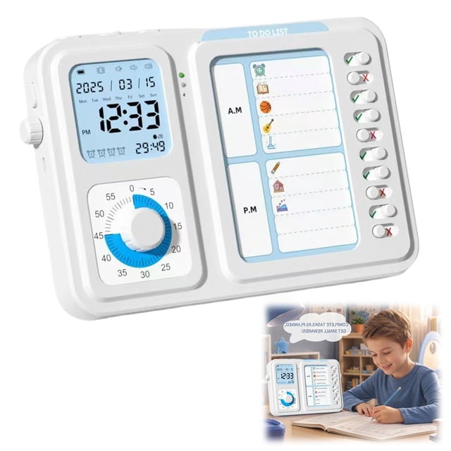 KRONDO 3-in-1 Visual Timer with Chore Chart, Rechargeable Task Timer ...