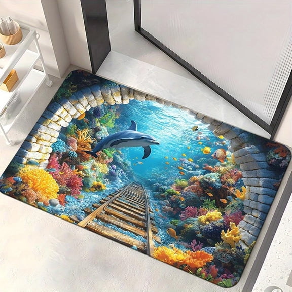 KRONDO 3D Floor Optical Illusion Rug, 3D Optical Illusion All-Weather Doormat, Rugs That Look Like A Hole, Doormat for Door, Easy Clean Patio Porch Entryway Mat