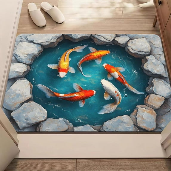 KRONDO 3D Floor Optical Illusion Rug, 3D Optical Illusion All-Weather Doormat, Rugs That Look Like A Hole, Doormat for Door, Easy Clean Patio Porch Entryway Mat