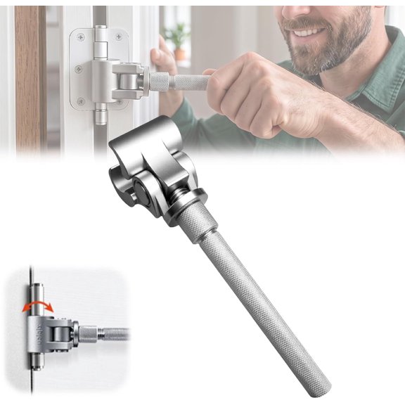 KRONDO Adjustable Door Hinge Wrench, Heavy-Duty Steel Hinge Alignment Tool for Residential Door Repair