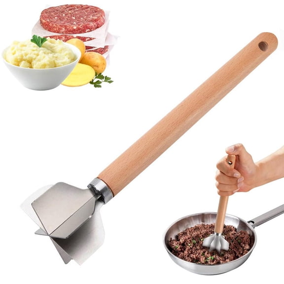 KRONDO B Meat Masher Tool, Efficient Ground Beef Chopper for Cooking, Durable Ergonomic Comfort Grip, Easy Cleanup