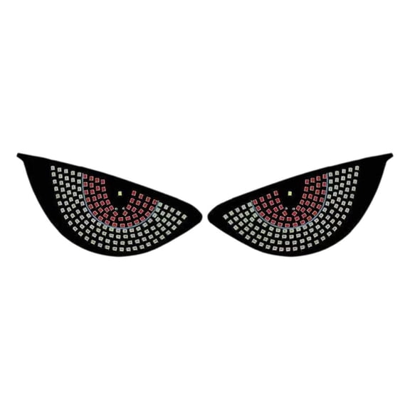 KRONDO Car LED Decorative Light Devils Eye Light Windshield Flashing Display Panel Warning Rear Light Lamp Mode Pixel Decor 11