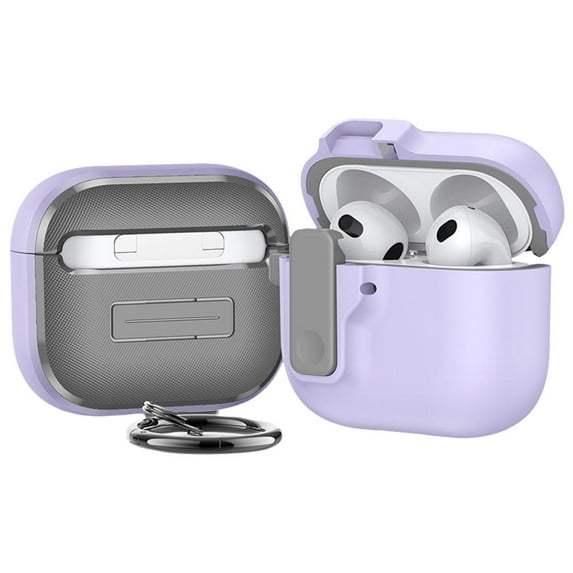 KRONDO Case for AirPods 4,TPU Headphone Cases with Enclosed Buckle Safety Valve and Keyring,Shockproof Cover for AirPods 4 Wireless Earbuds,Full Protection, for AirPods 4 Headphone Accessories