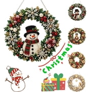 KRONDO DIY Christmas Wreath Kit with LED Lights, Lighted Rhinestone Craft for Front Door